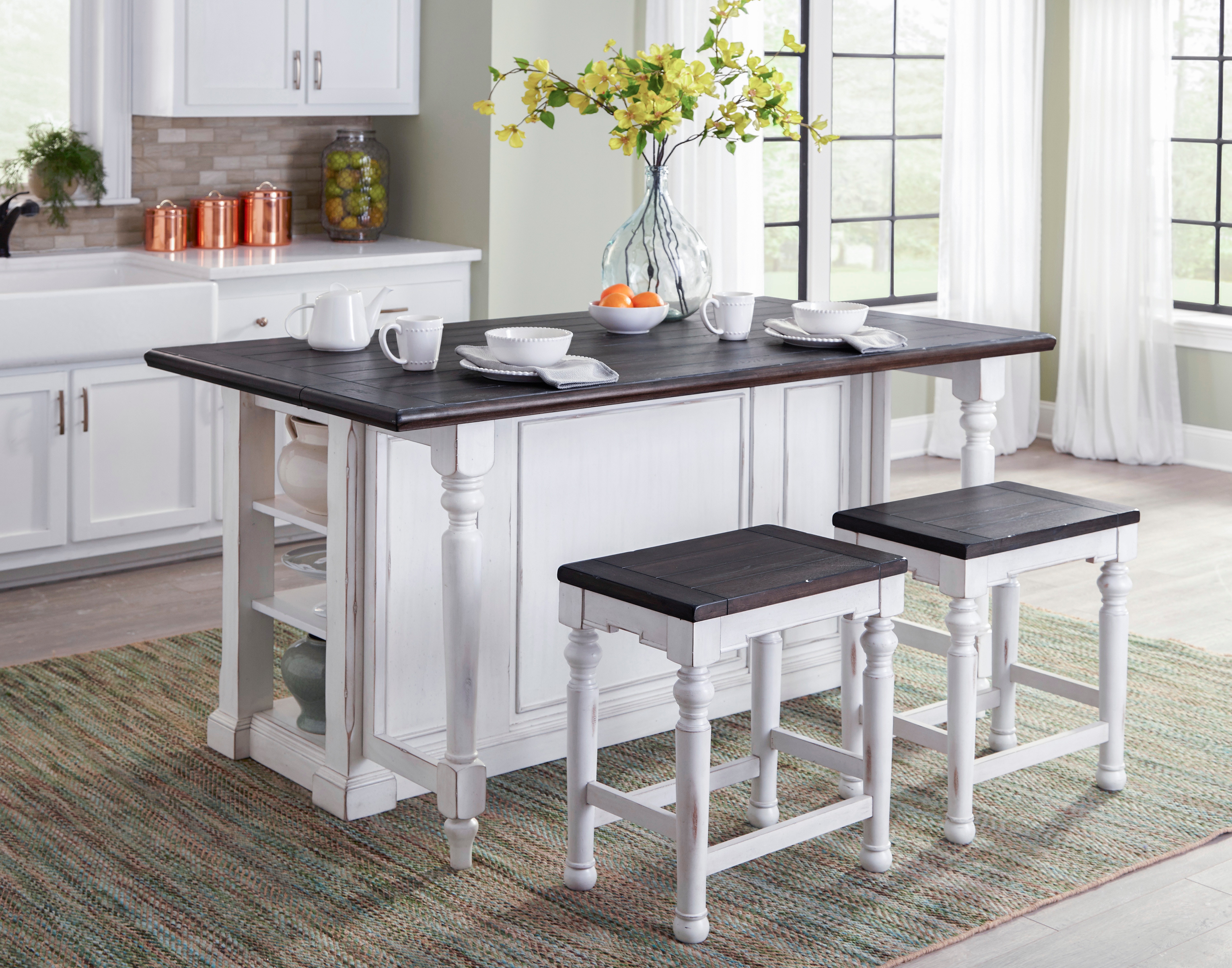 white kitchen island table