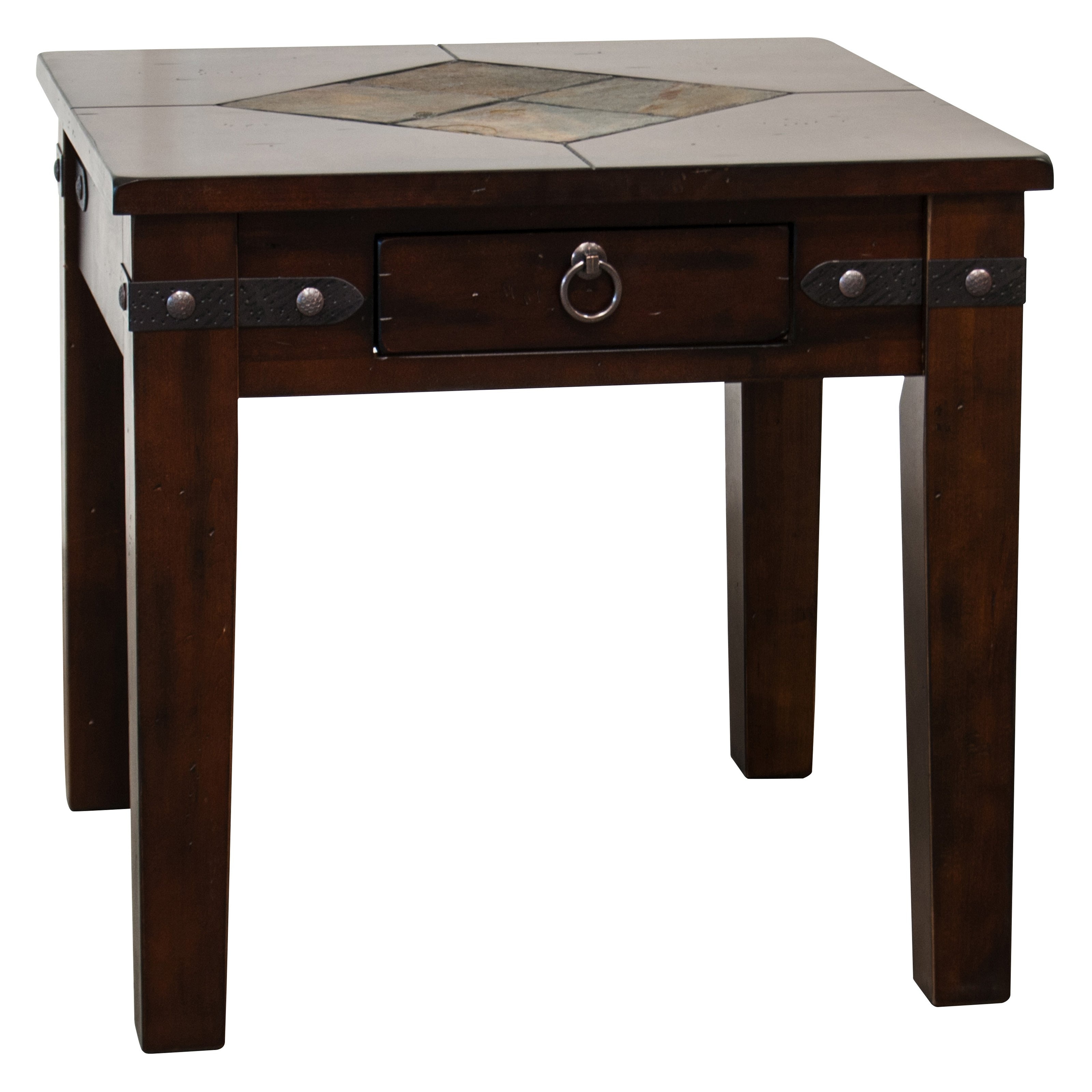 Clearance Living Room Santa Fe 25x25 End Table 291374 Naturwood