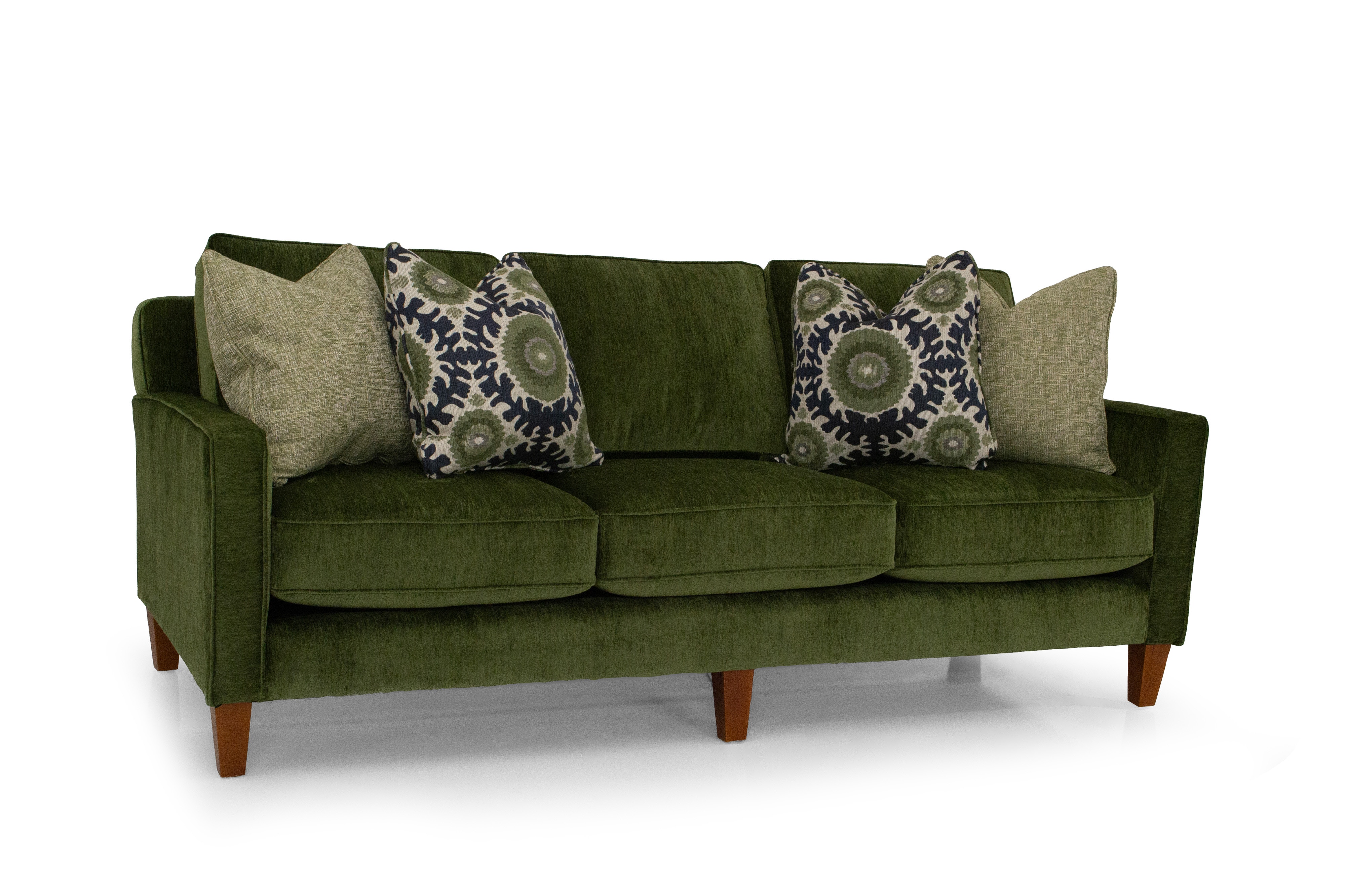 477 Mintze Lush Spinach Sofa w/ Pillows