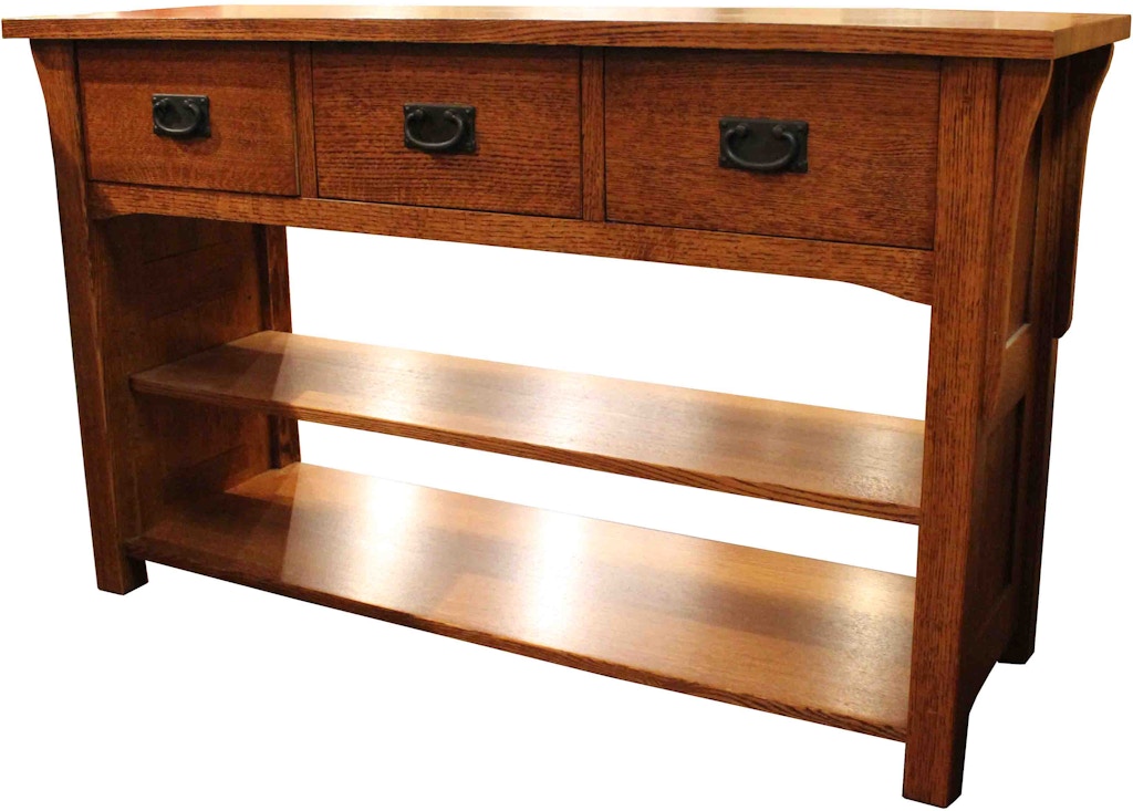 Trend Manor Living Room Mission Solid Wood 3 Drawer Sofa Table