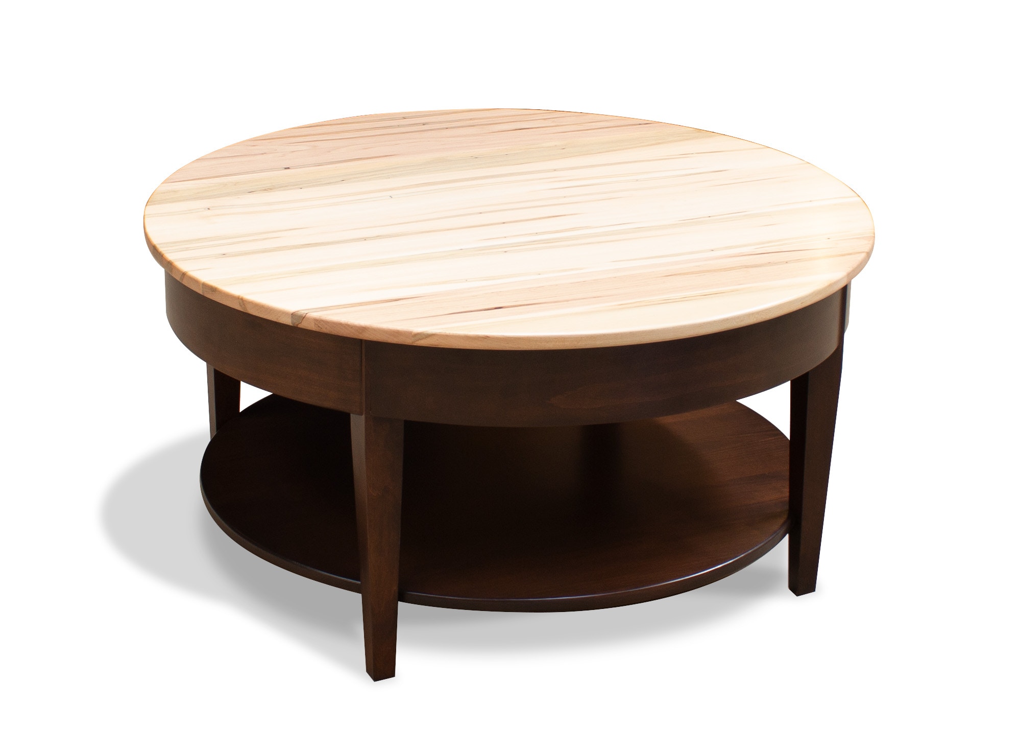 maple round coffee table