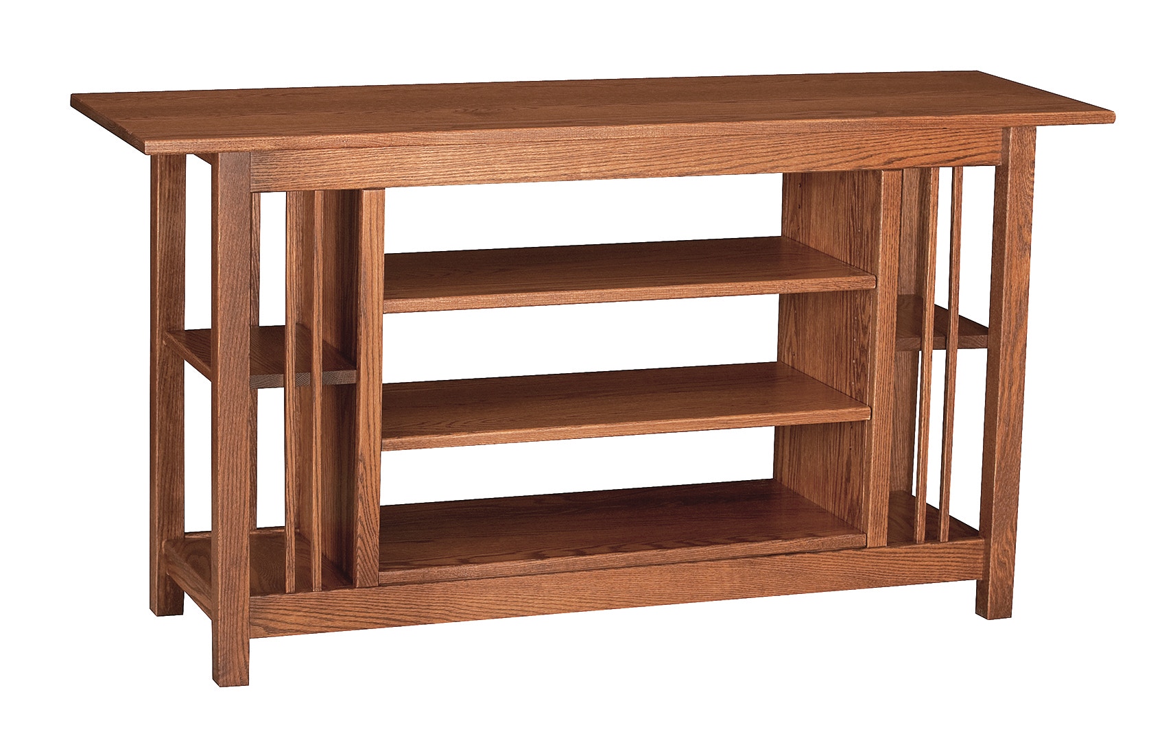 Country Value Woodworks Large Entertainment Tbl. With 2 Adjustable Shelves 089