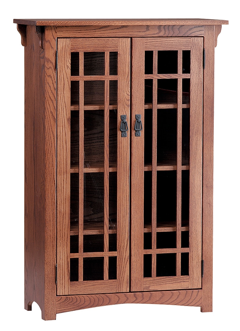 Country Value Woodworks Bookcase with Glass Doors 095