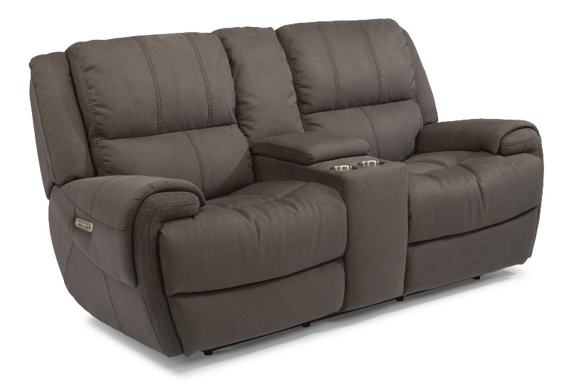 Flexsteel Nance Fabric Power Reclining Loveseat With Console And Power   1178 64ph 363 02 Lm4437 