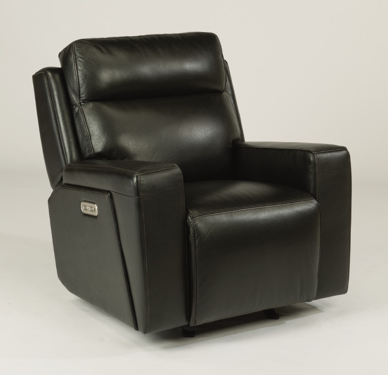Flexsteel Niko Leather Power Gliding Recliner with Power ...
