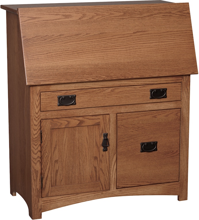 Country Value Woodworks Mission Large Secretary Desk With File