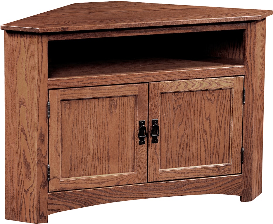 Country Value Woodworks Mission 2 Door Tv Corner Cabinet With
