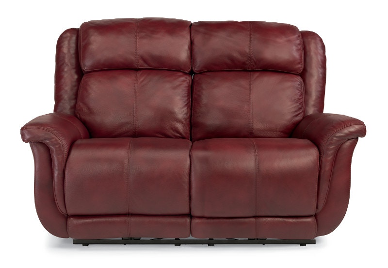Flexsteel Brookings Leather Power Reclining Loveseat with Console 1251