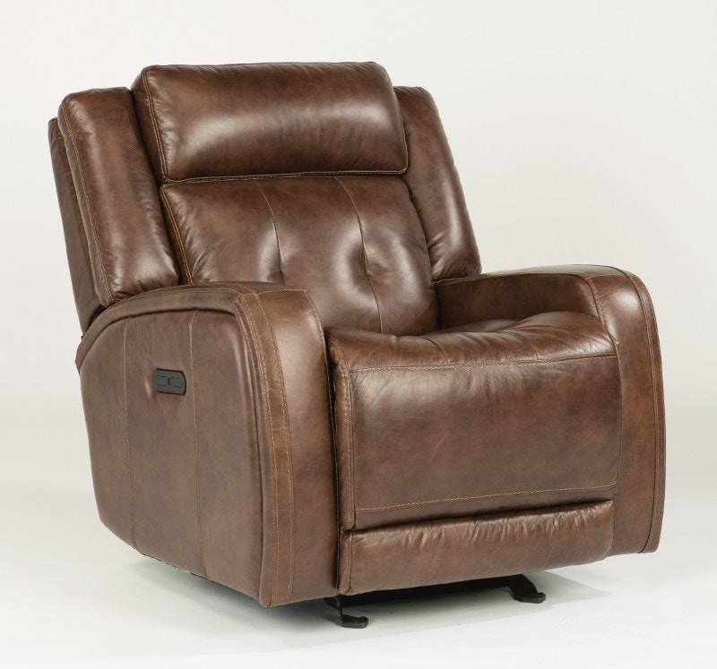 Flexsteel Jude Leather Power Gliding Recliner with Power Headrest