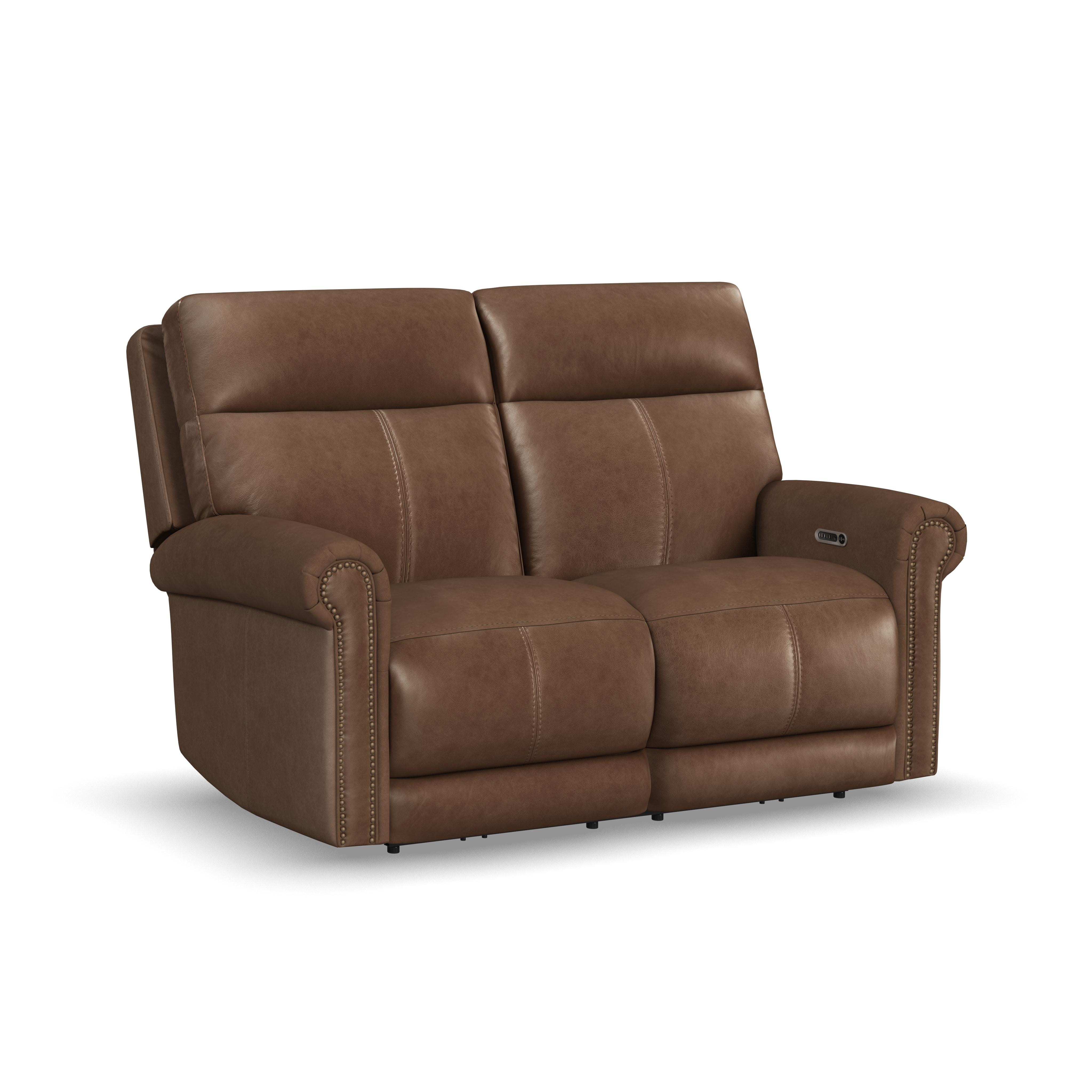 Flexsteel Power Reclining Loveseat with Power Headrests, Lumbar 1645-60PH-706-71