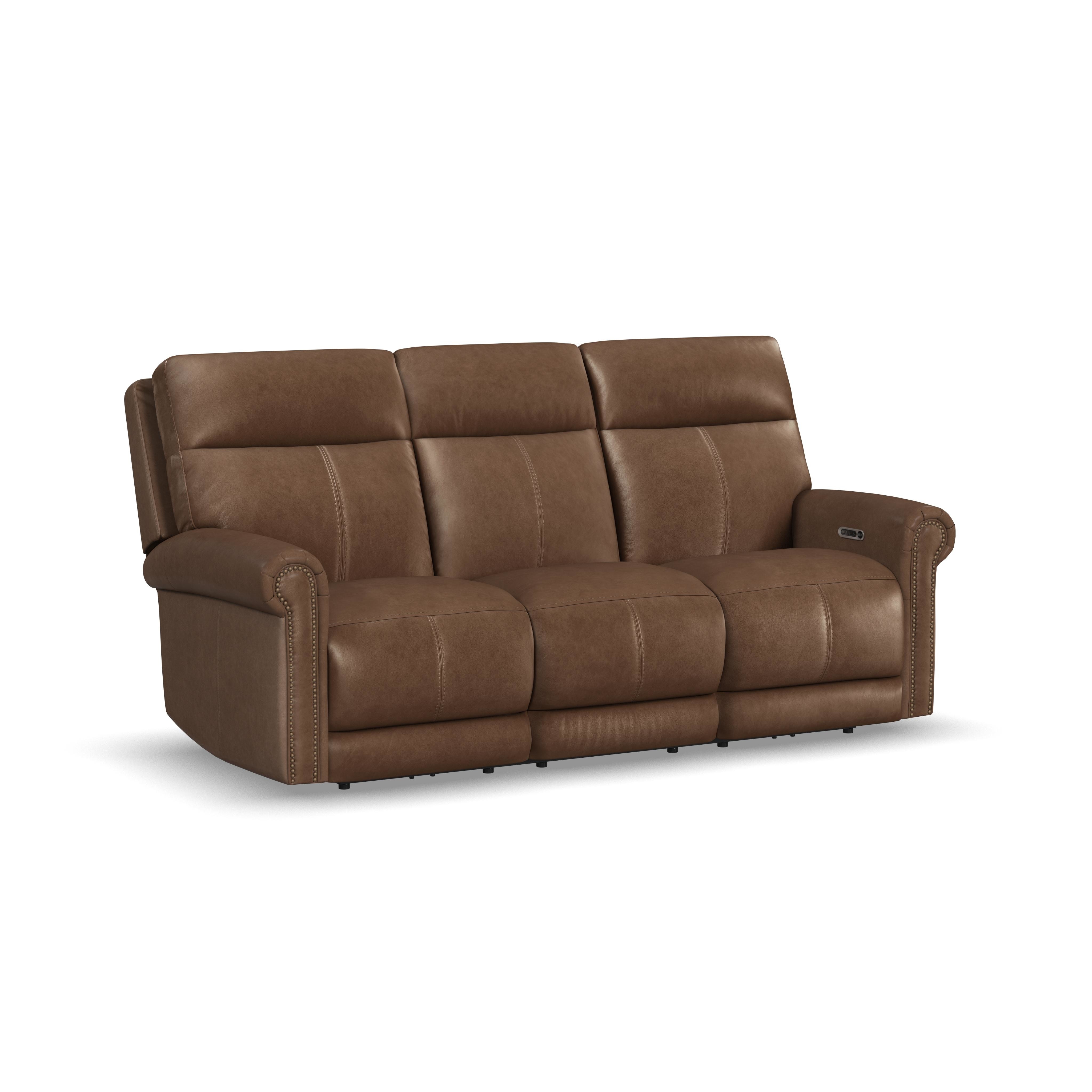 Flexsteel Power Reclining Loveseat with Console, Power Headrests & Lumbar 1645-64PH-706-71