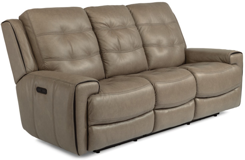 Flexsteel Wicklow Leather Power Reclining Sofa with Power