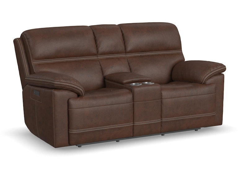Flexsteel Jackson Power Reclining Loveseat with Console and Power