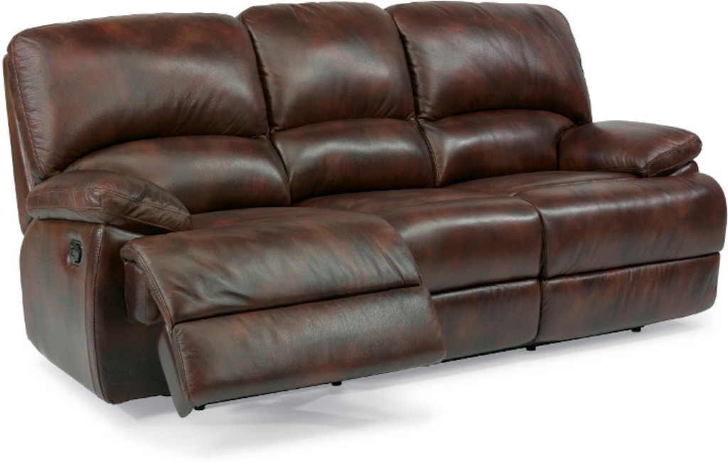 Flexsteel Dylan Leather Three Cushion Power Reclining Sofa