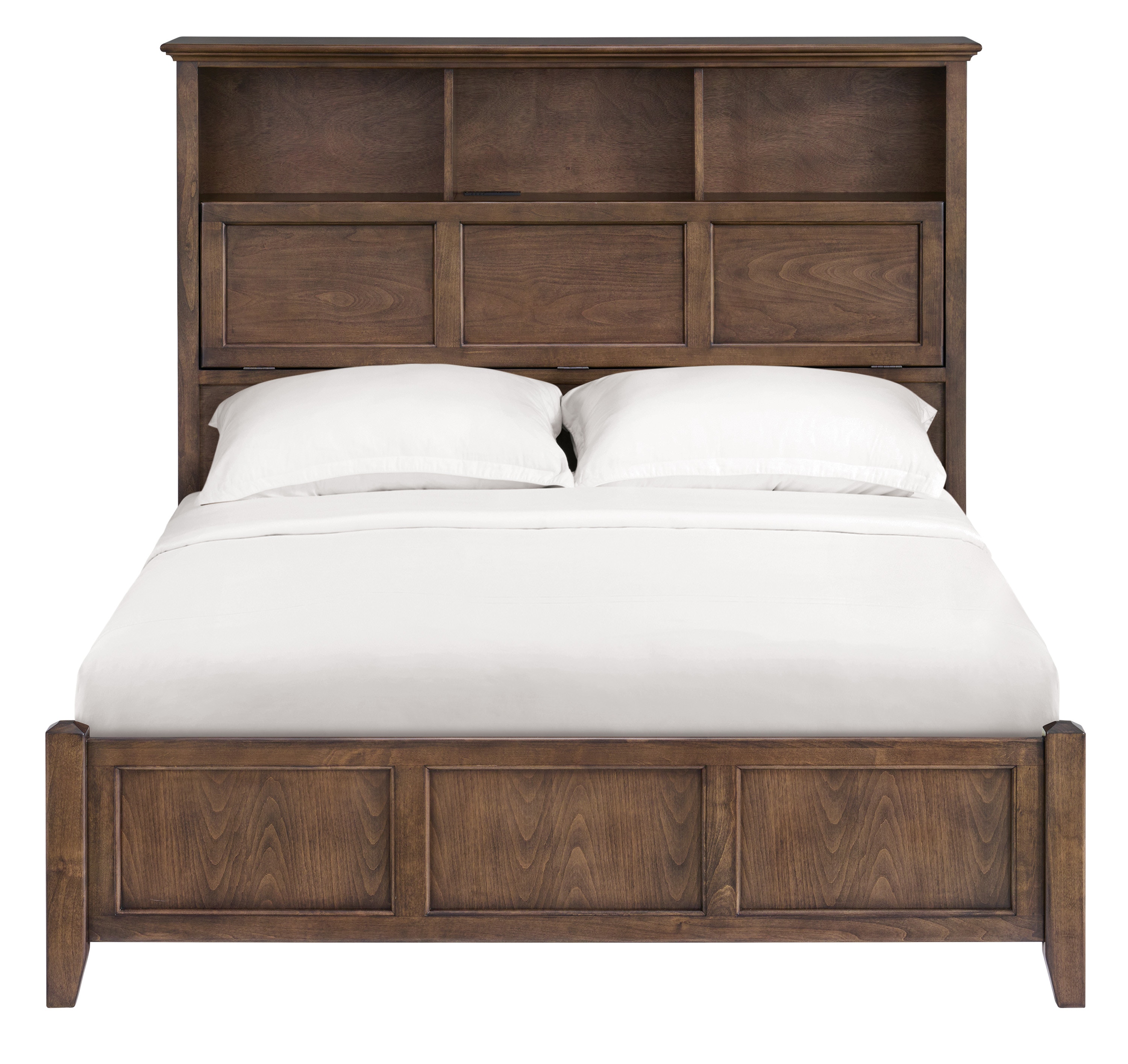 Whittier Wood Products Classic Queen Bookcase Storage Bed 2850JAVA