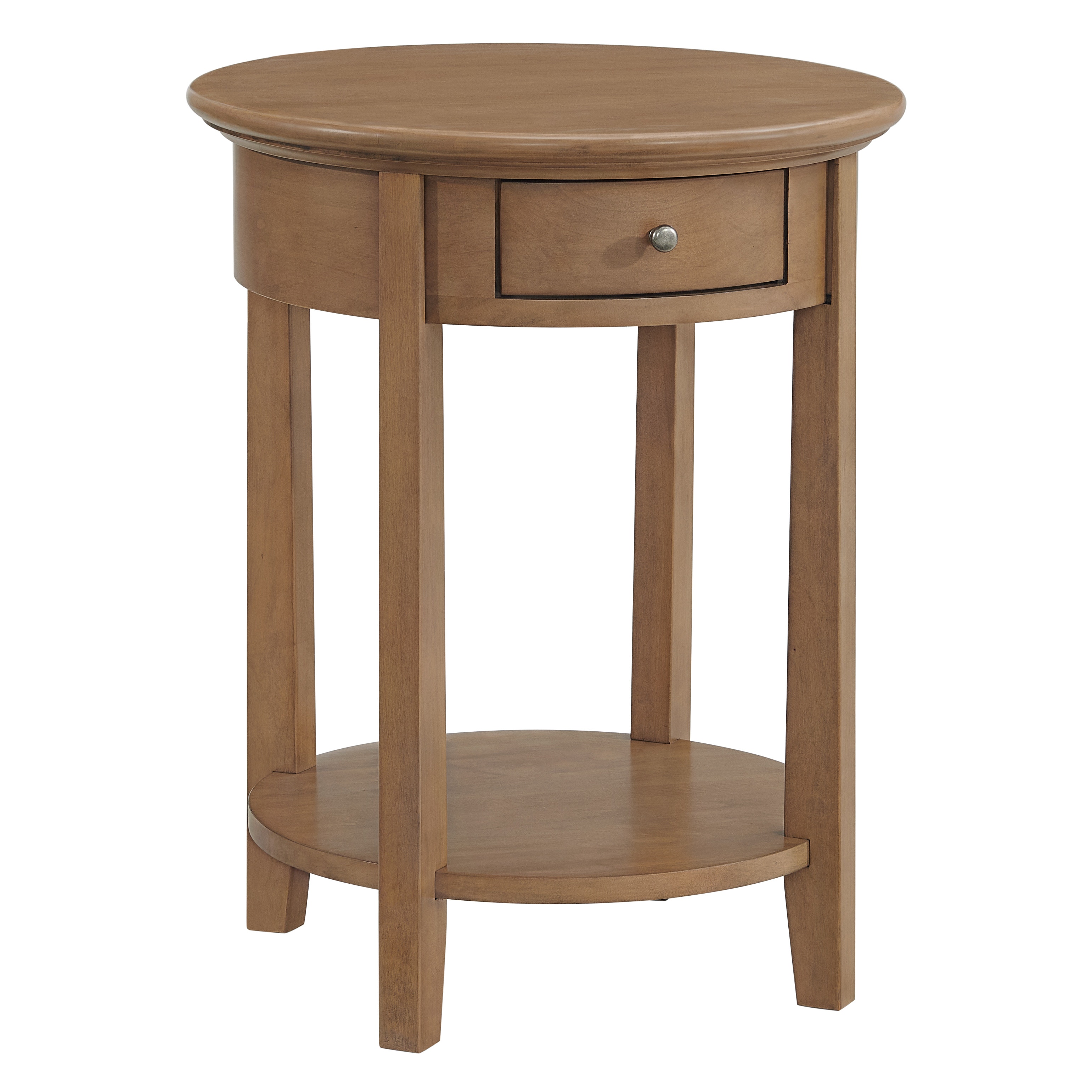 Whittier Wood Products Round Side Table with Drawer 3495PEC