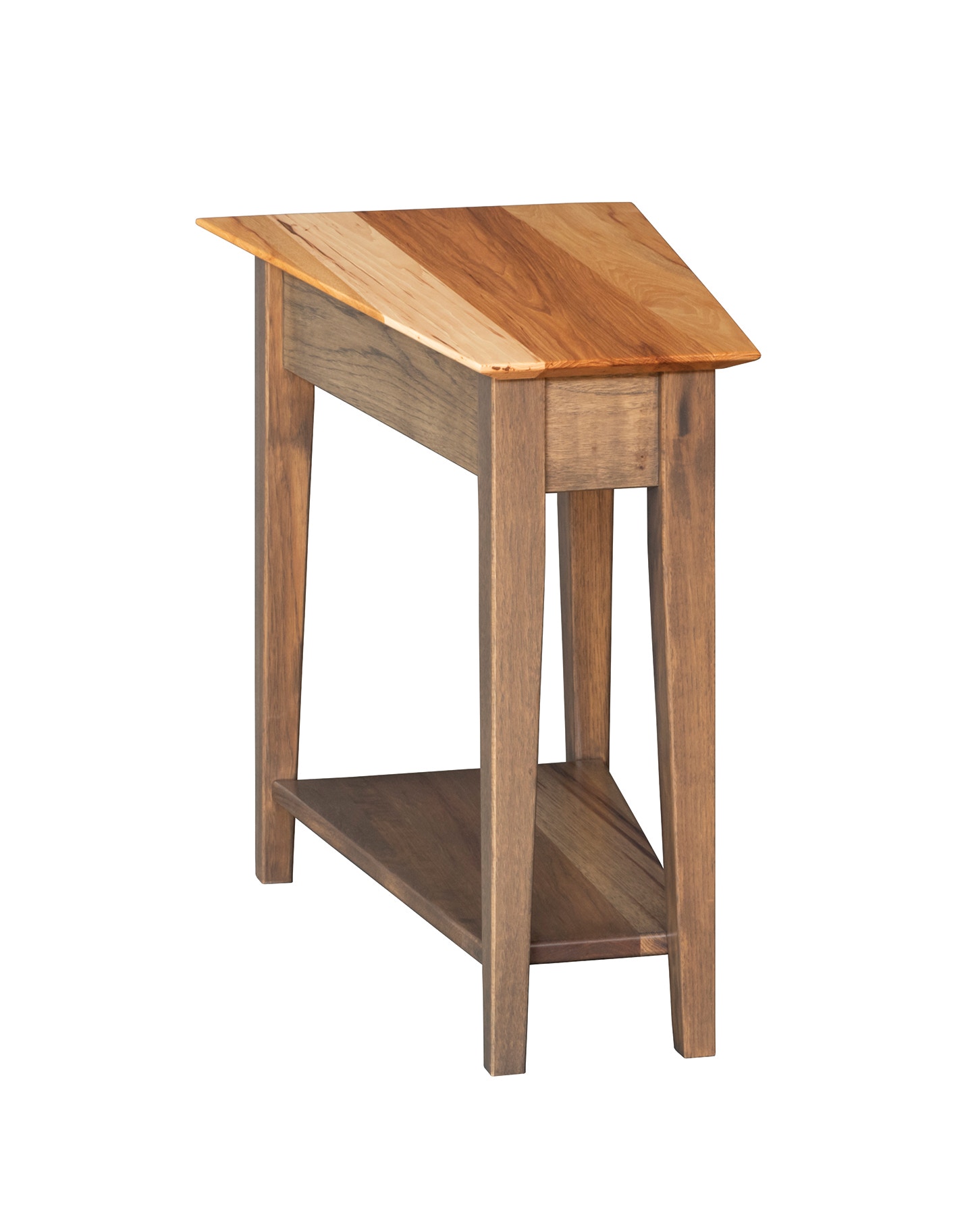 Wedge table with deals drawer