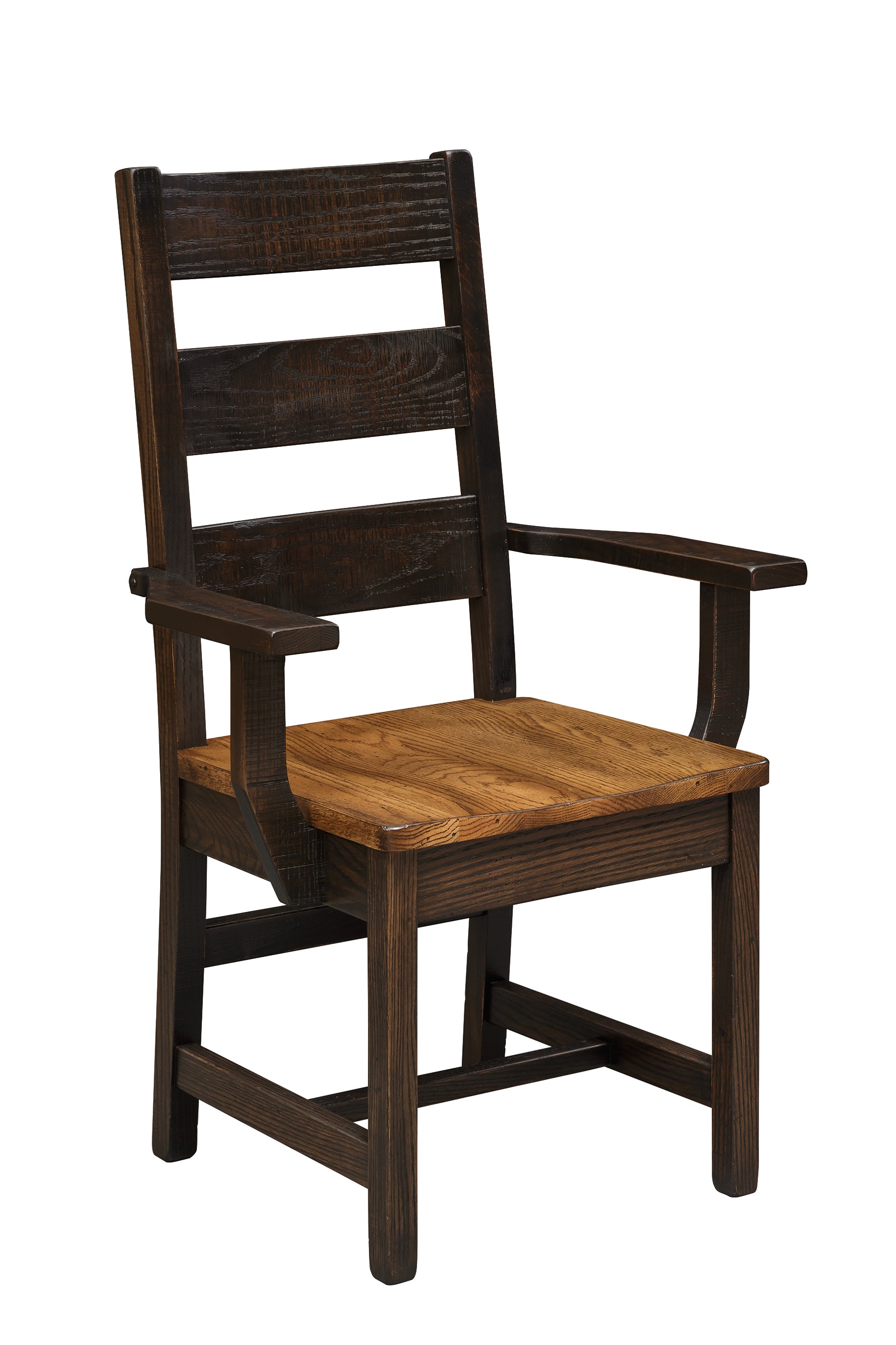 Country Value Woodworks Ladder Back Arm Chair 482