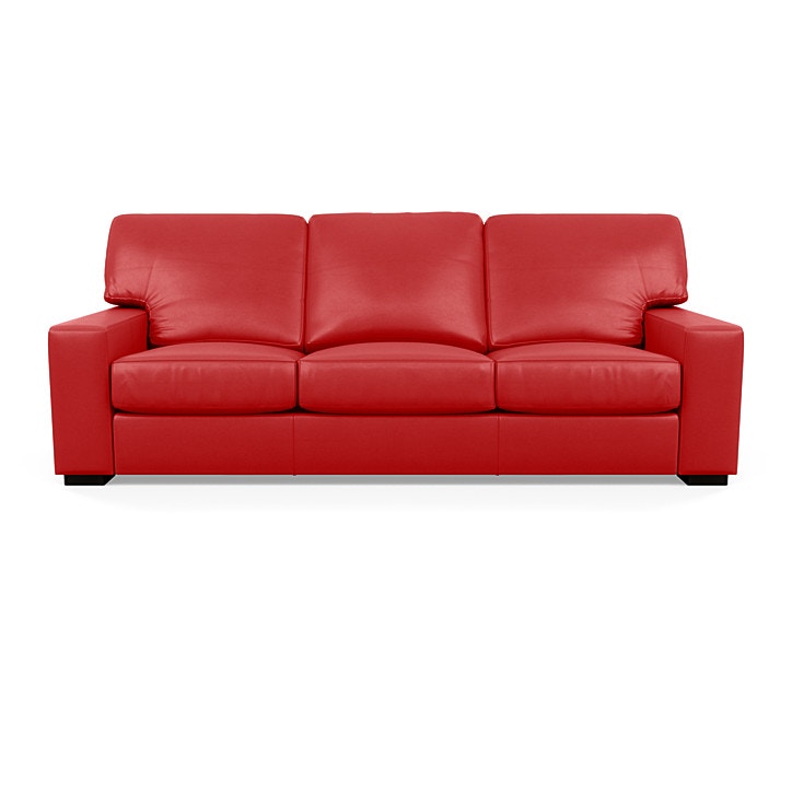 American Leather Danford Three Cushion Sofa DANS03STBisonCrimson