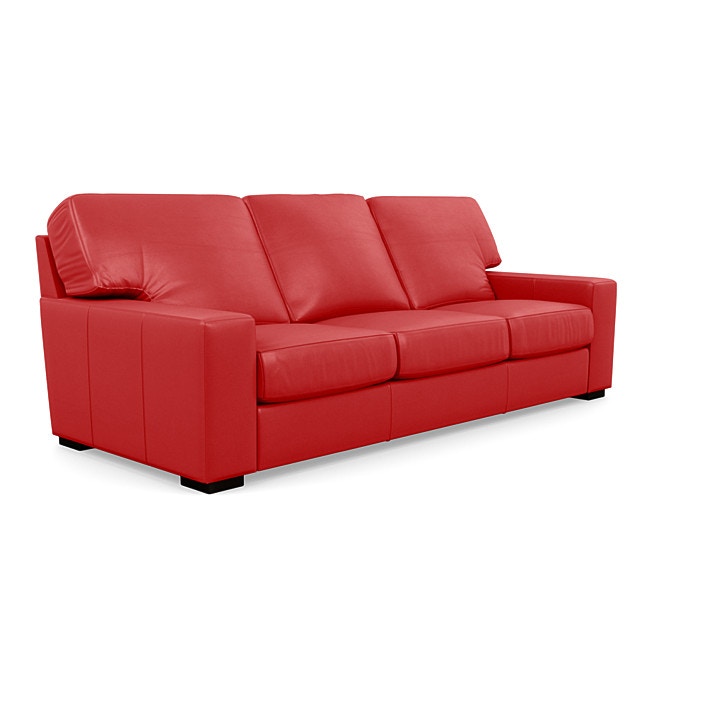 American Leather Danford Three Cushion Sofa DANS03STBisonCrimson