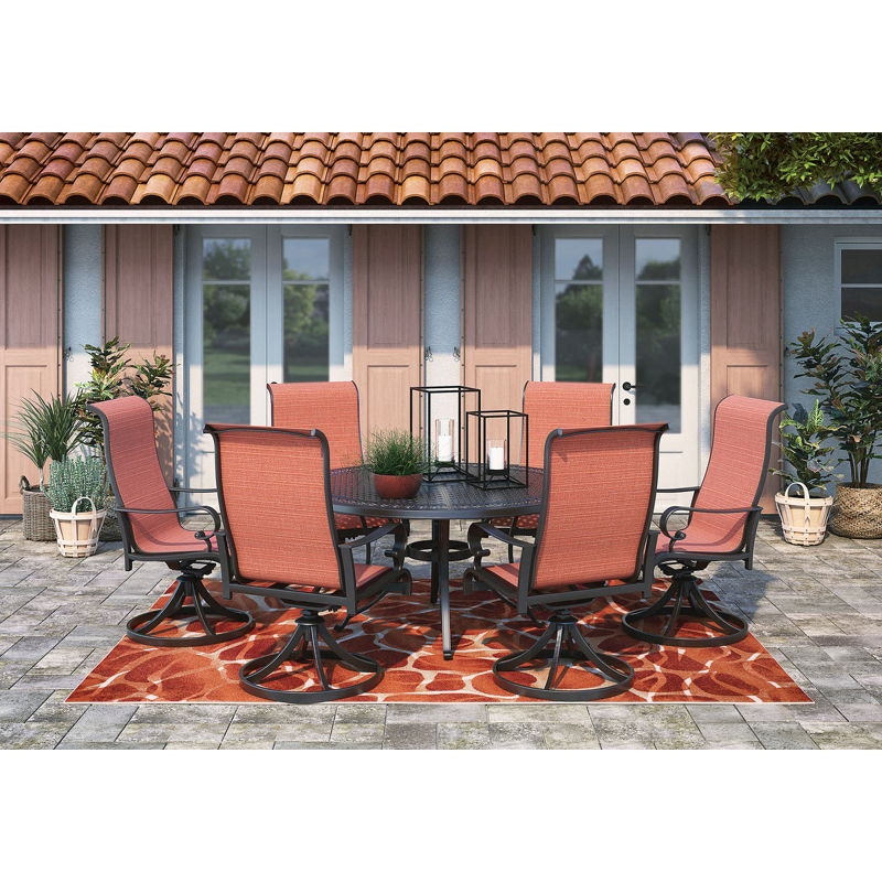 burnt orange patio set