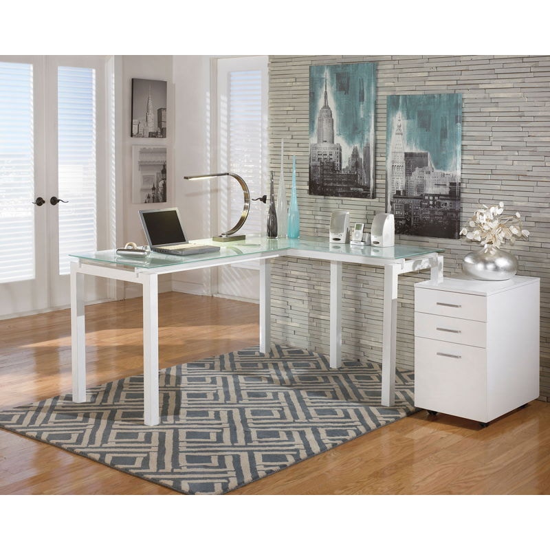 Ashley Baraga L-Desk with File Cabinet Set H410-24-12 - Portland