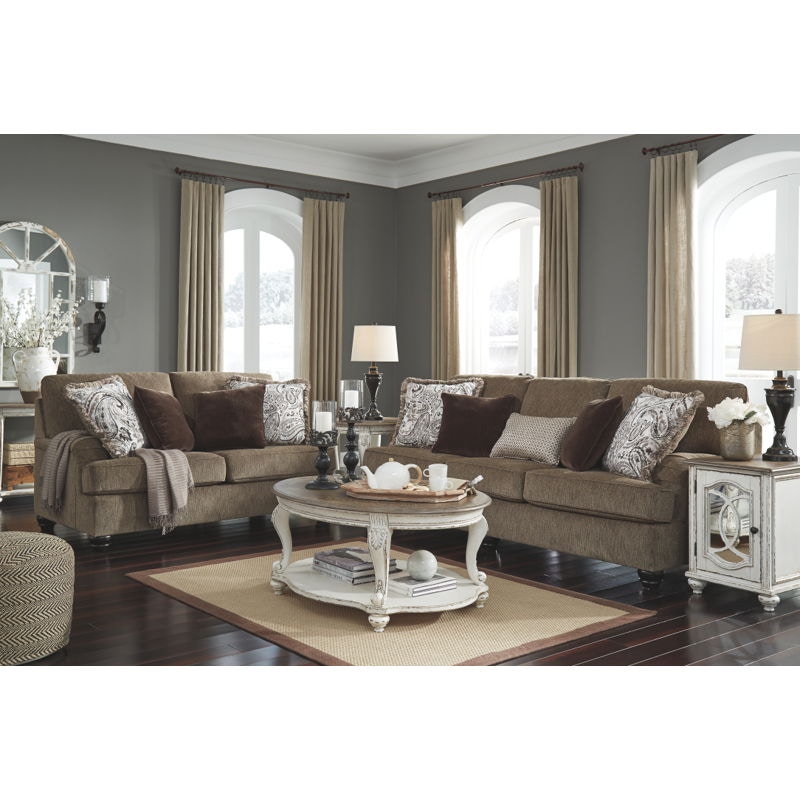 Ashley furniture brown couch 2024 and loveseat