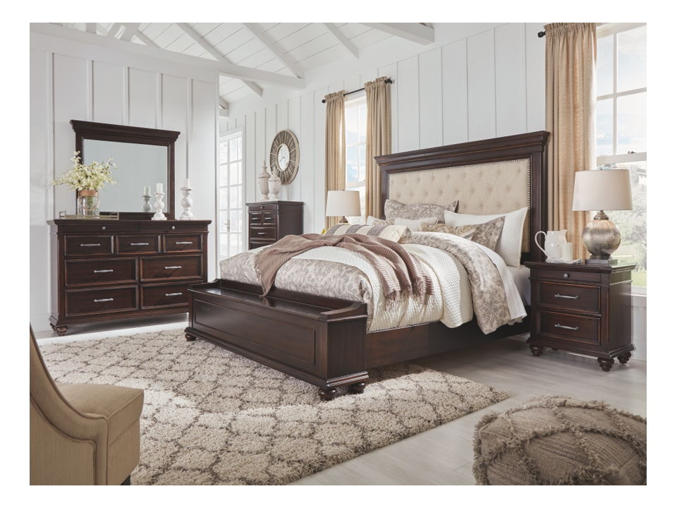 Ashley Brynhurst 5 Piece Queen Upholstered Bed With Storage Set B788-31 ...