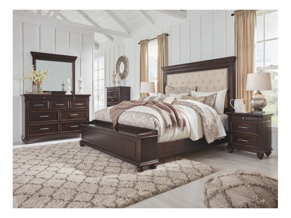 Ashley Brynhurst 5 Piece King Upholstered Bed with Storage Set B78831