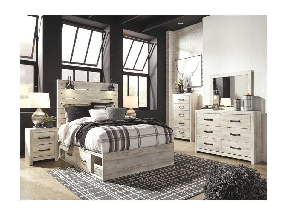 Ashley 8 Piece Queen Panel Bed with 2 Storages Set B192-31-36-46-57-54-60-2-B100-13