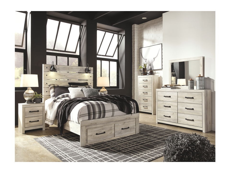 Ashley 6 Piece Queen Panel Bed with Storage Set B192-31-36-46-57-54S-96