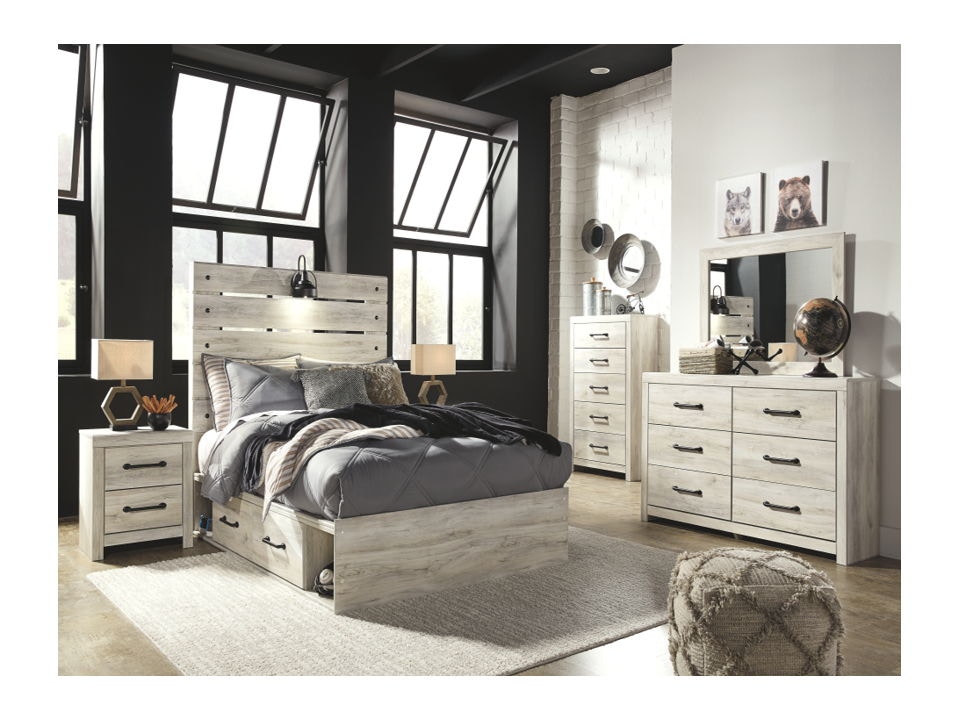Ashley 9 Piece Full Panel Bed with Side Storage Set B192-31-36-46-87-84-150-92-2-B100-12