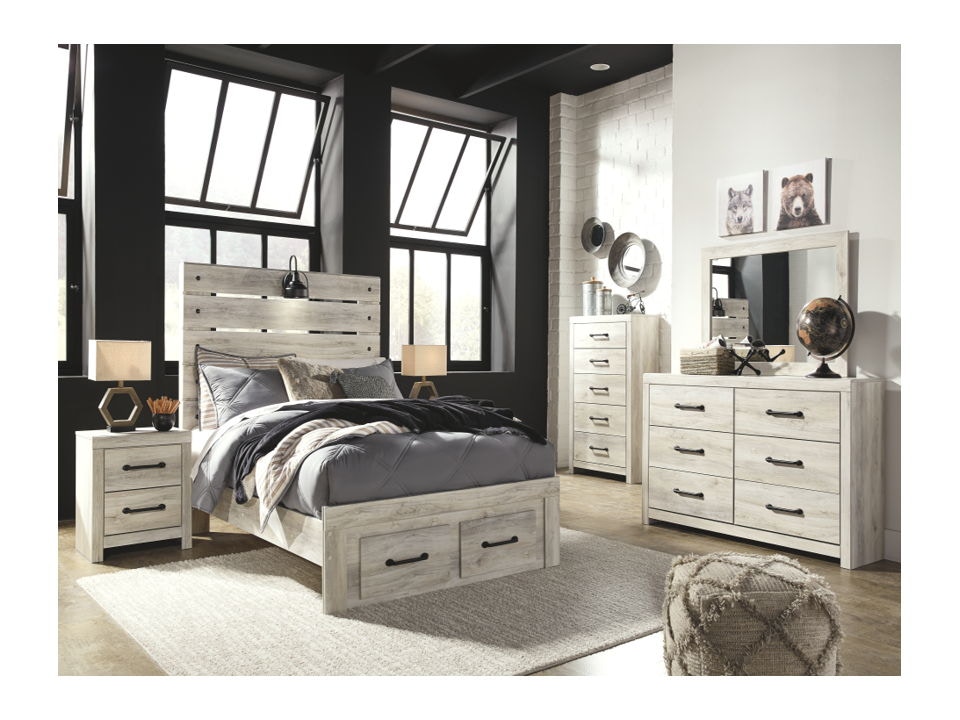 Ashley 6 Piece Full Panel Bed with Storage Set B192-31-36-46-87-84S-86