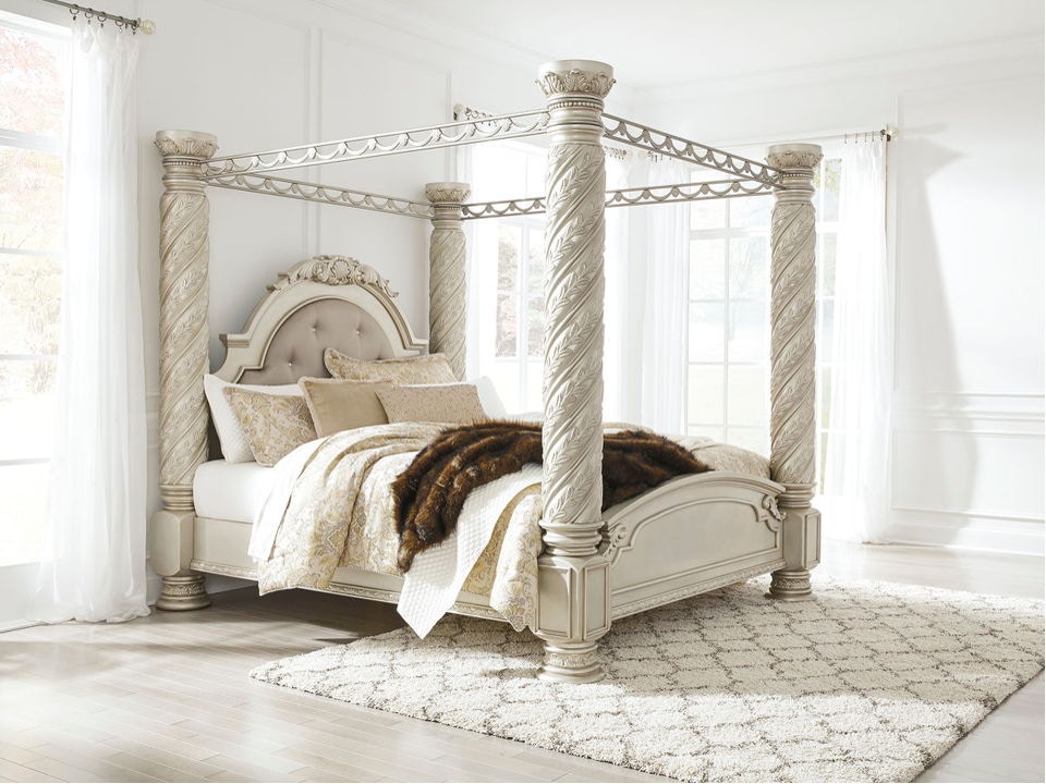 Ashley canopy outlet bed king