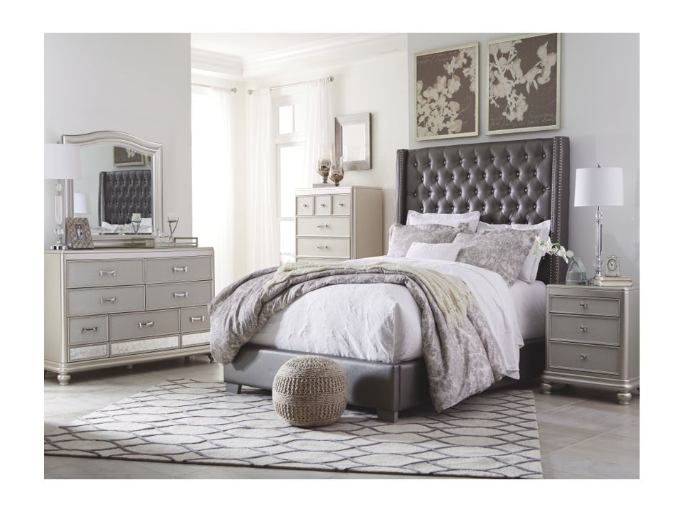 Ashley grey 2024 upholstered bed