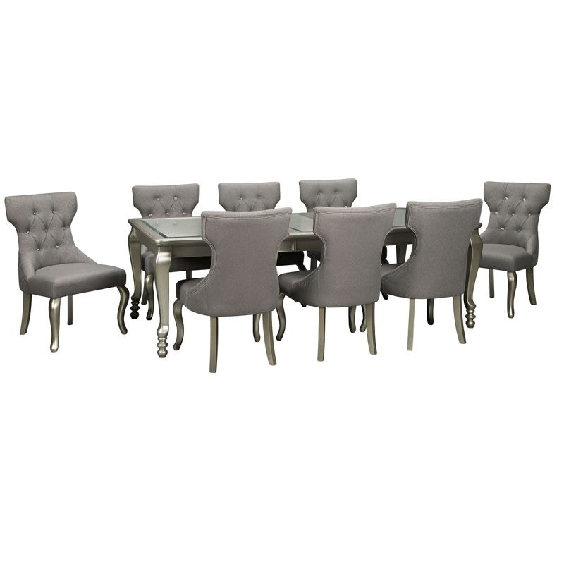 Coralayne silver store dining room set