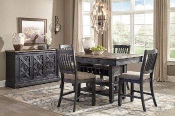 Ashley Tyler Creek 6 Piece Rectangular Counter Dining Set