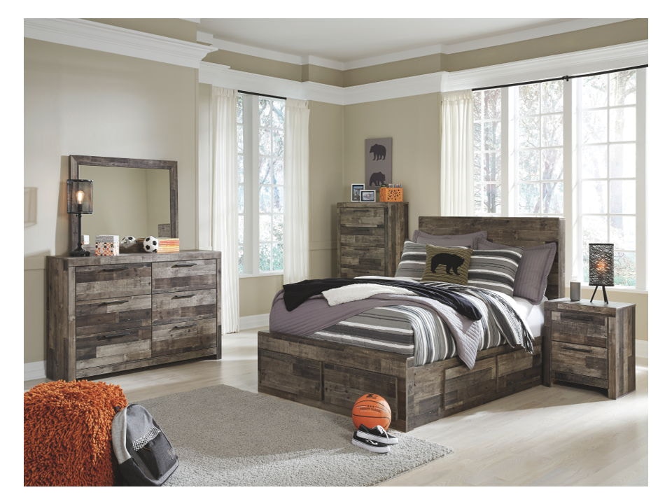 Ashley 10 Piece Full Panel Bed with 2 Storages Set B200-31-36-46-87-84S-50-2-92-2-B100-12