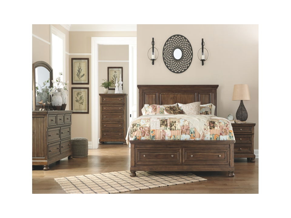 Ashley Flynnter 7 Piece Queen Panel Bed With Storage Set B719-31-36-46 ...