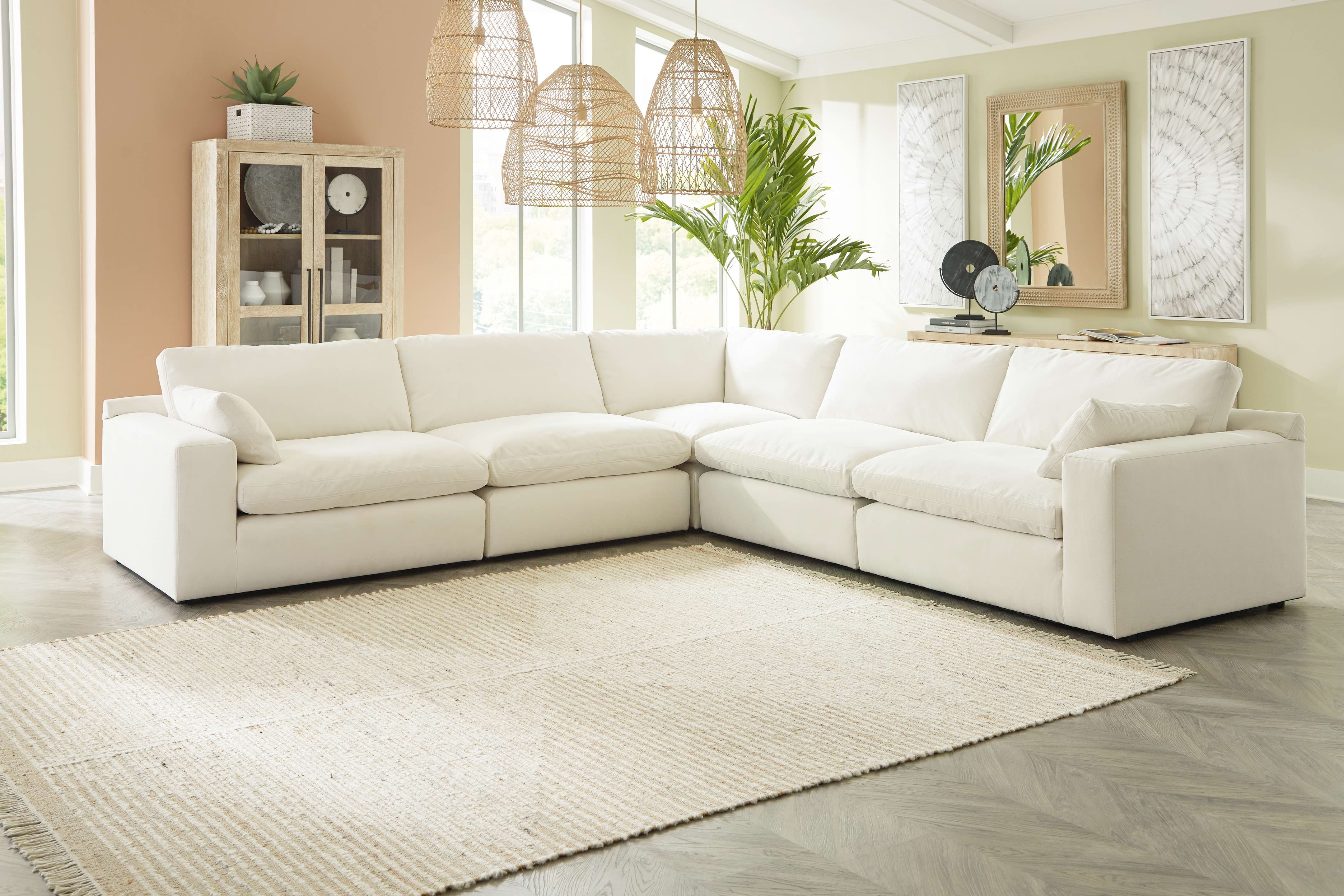 Ashley furniture white deals sectional