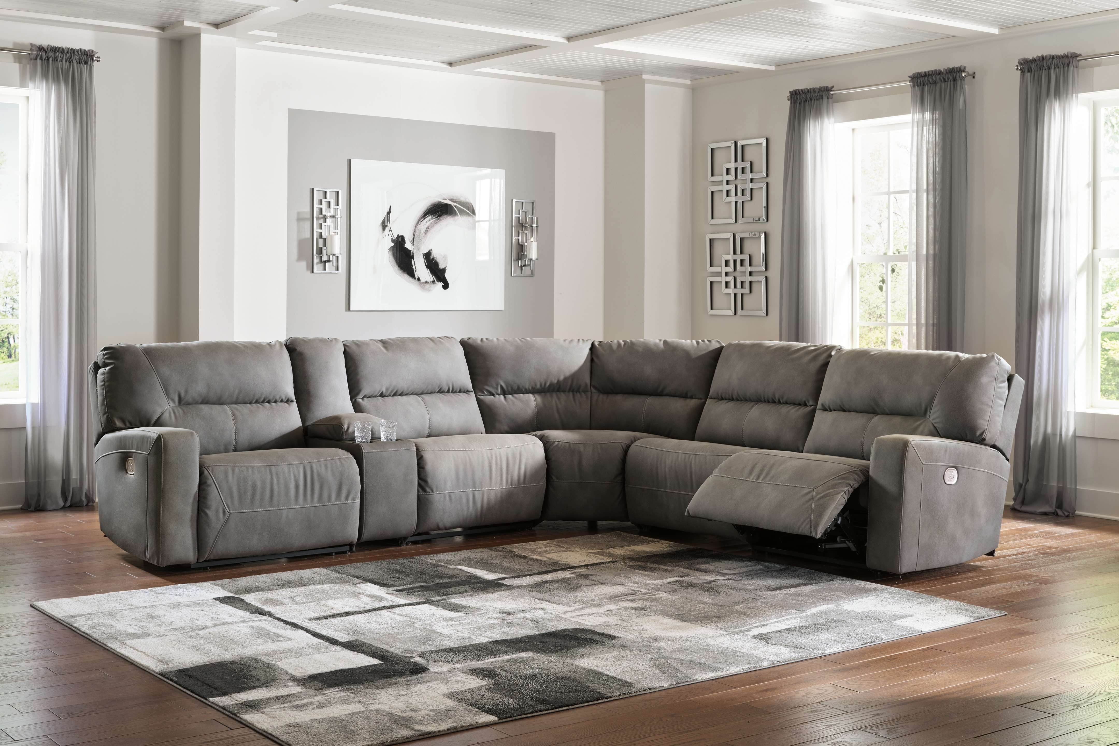 Gray reclining online sectional