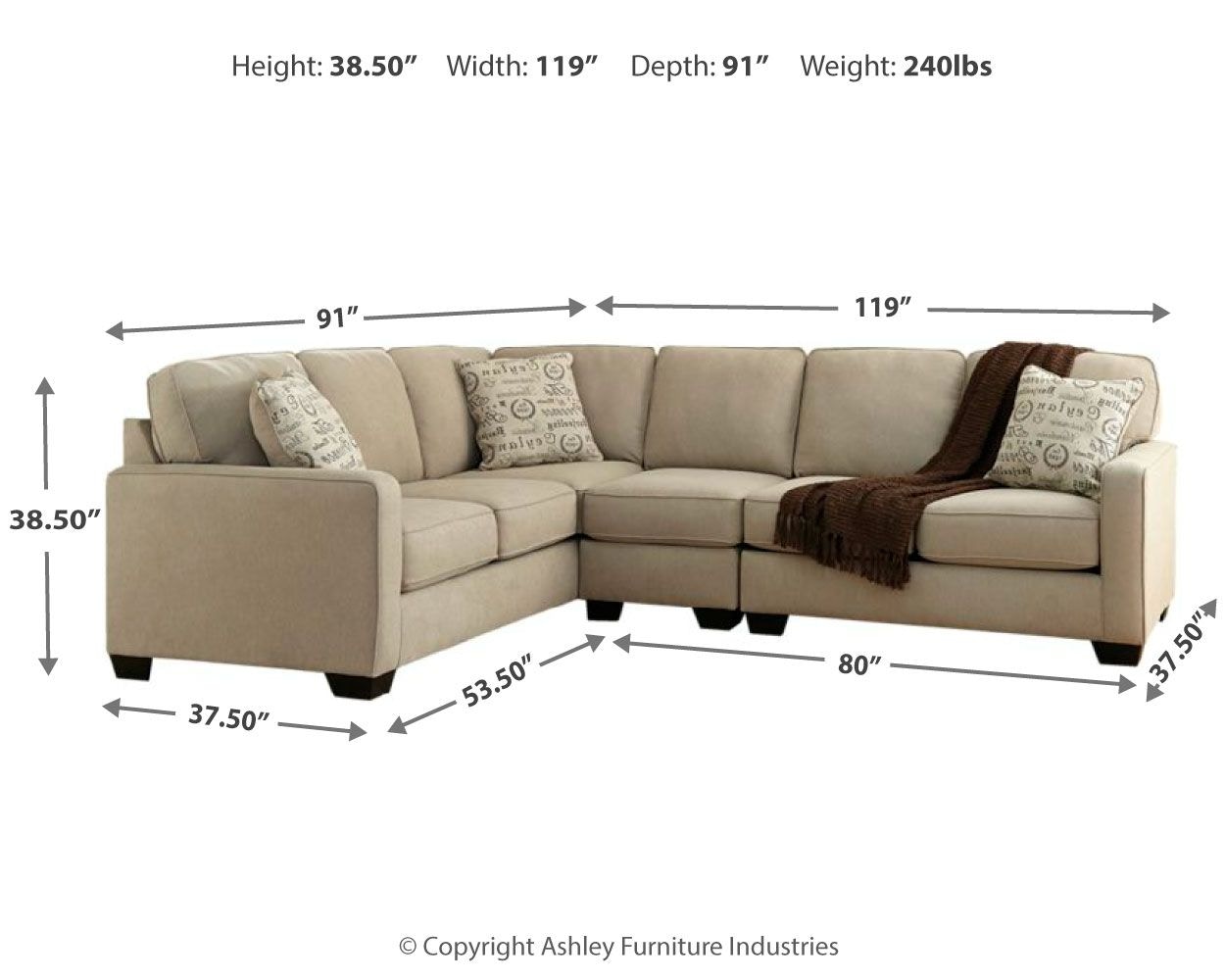 Ashley Alenya Sectional 16600664656 Portland, OR Key Home