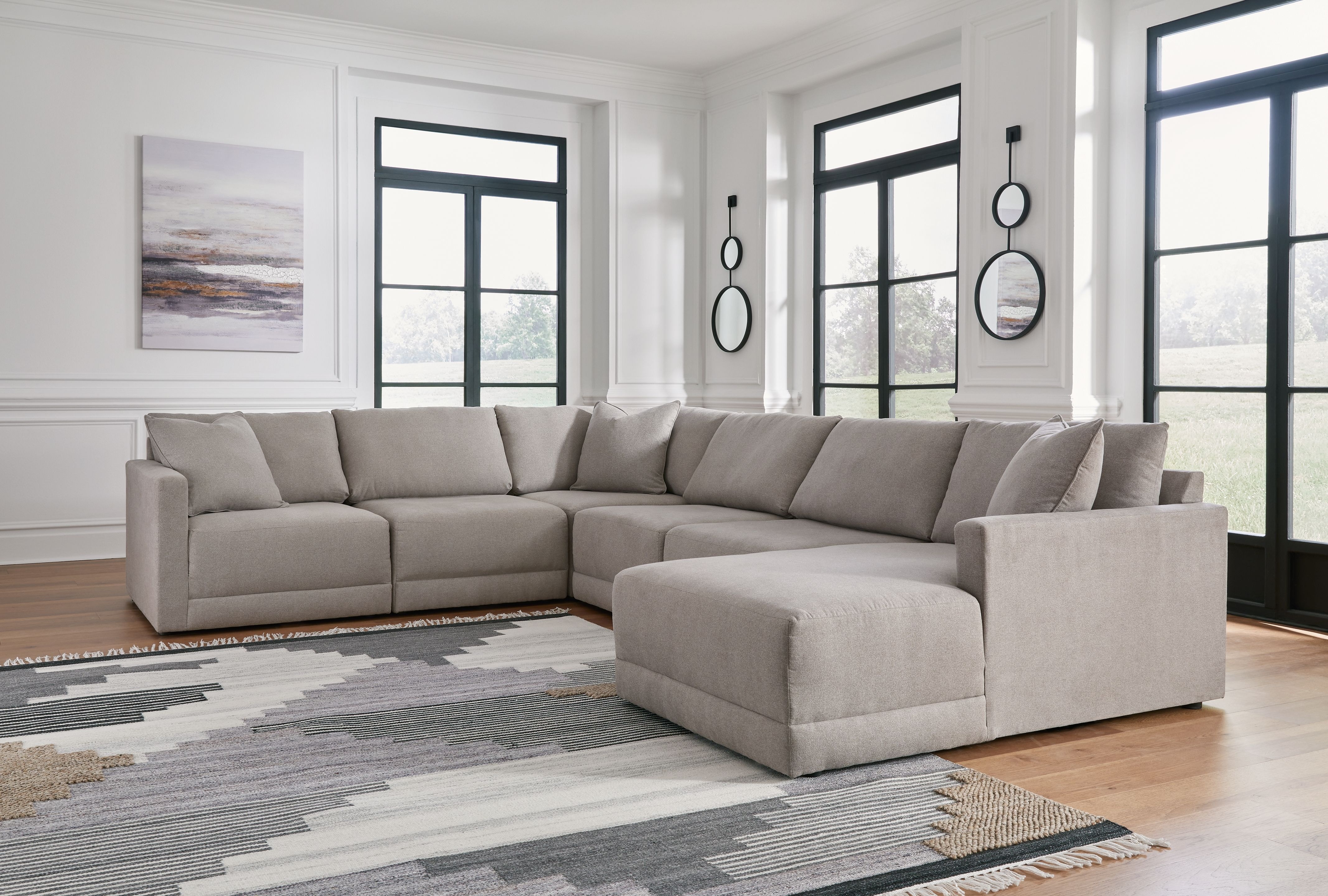 Ashley Katany Sectional With Ottoman 22201-64-46-3-77-17-08