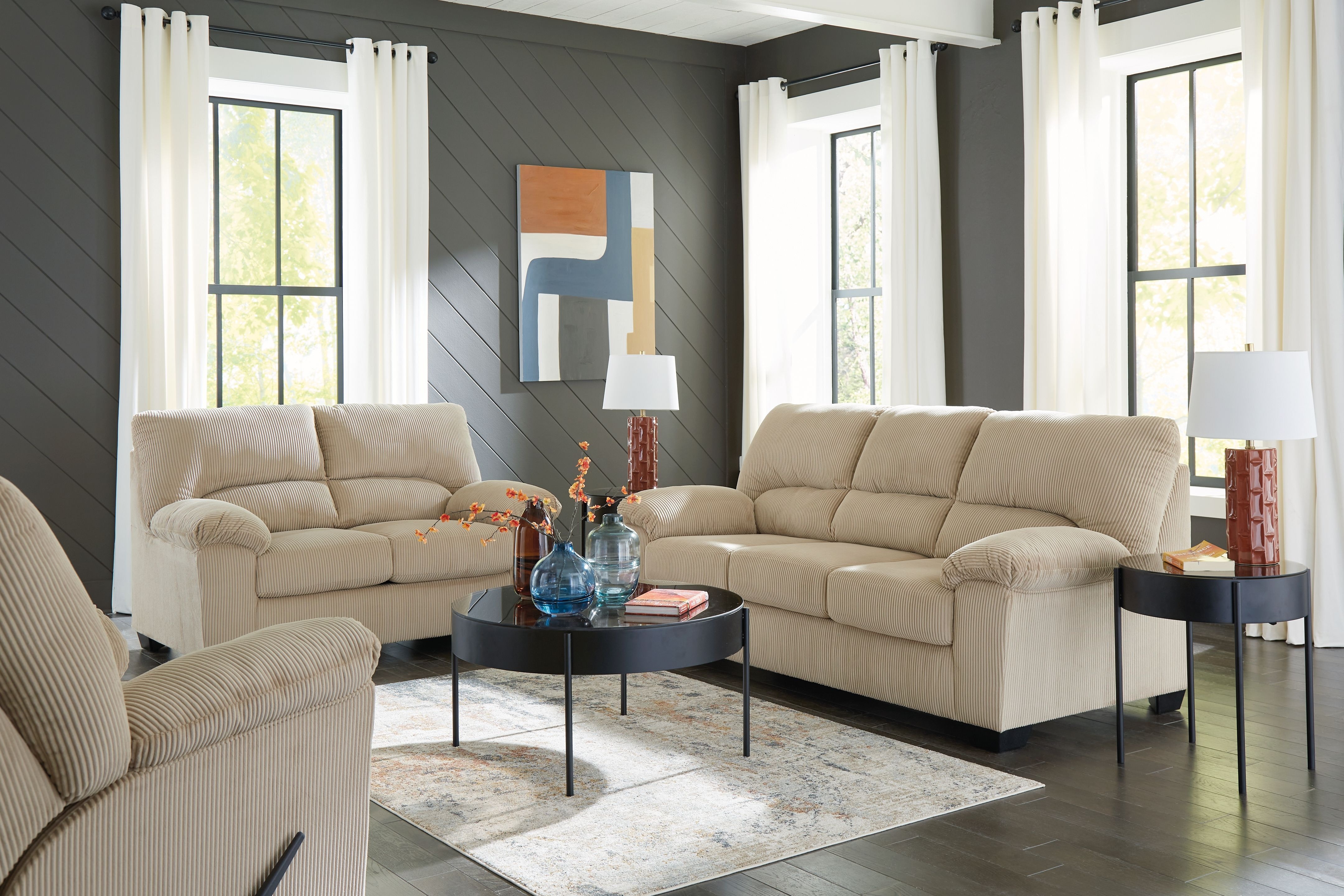 Ashley SimpleJoy 3 Piece Living Room Set 24203-38-35-25 - Portland