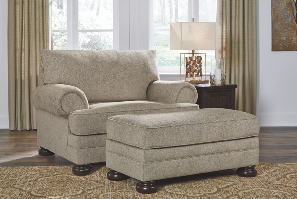 ashley furniture kananwood oatmeal chair and ottoman set