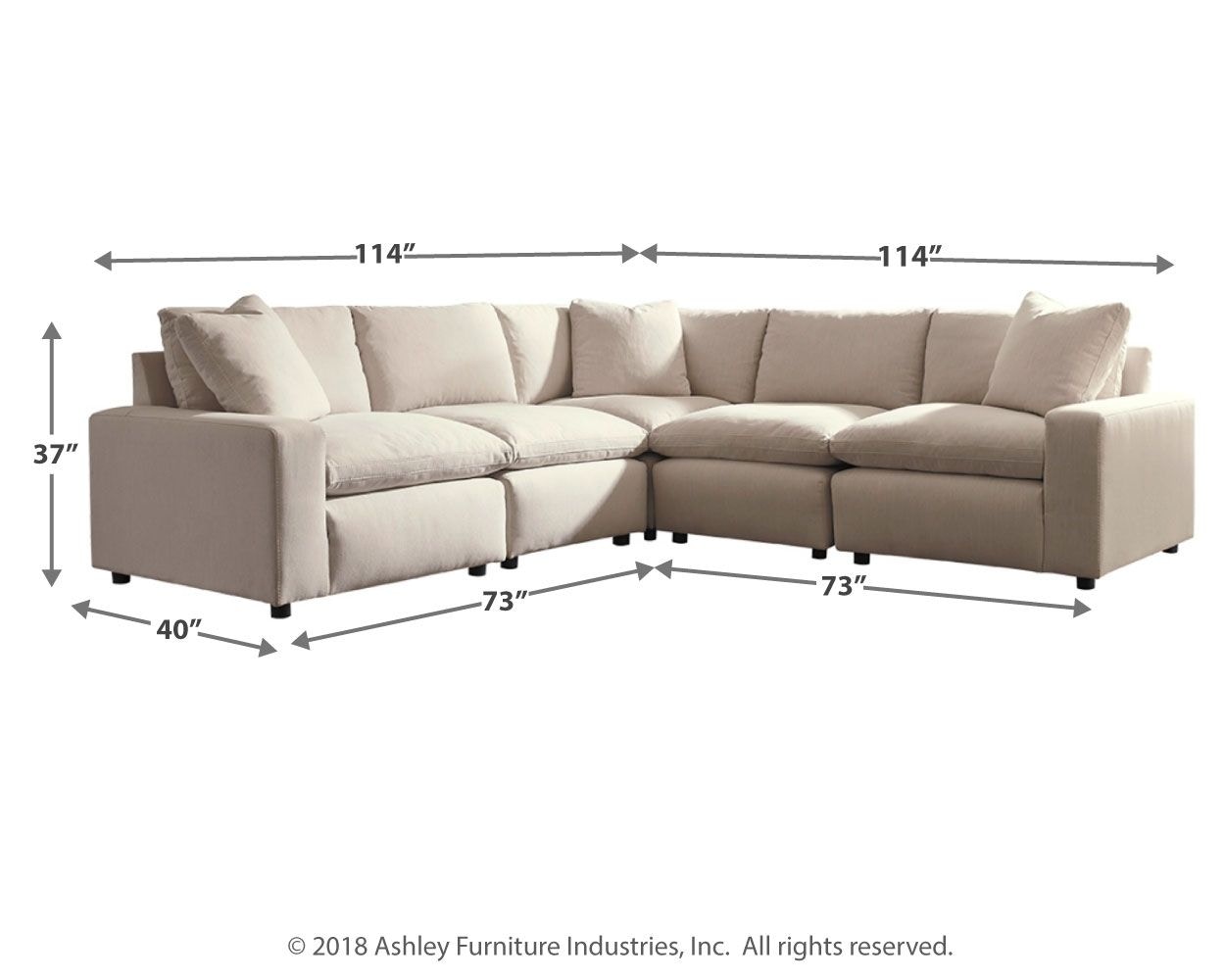 Savesto ivory 6 piece store laf sectional