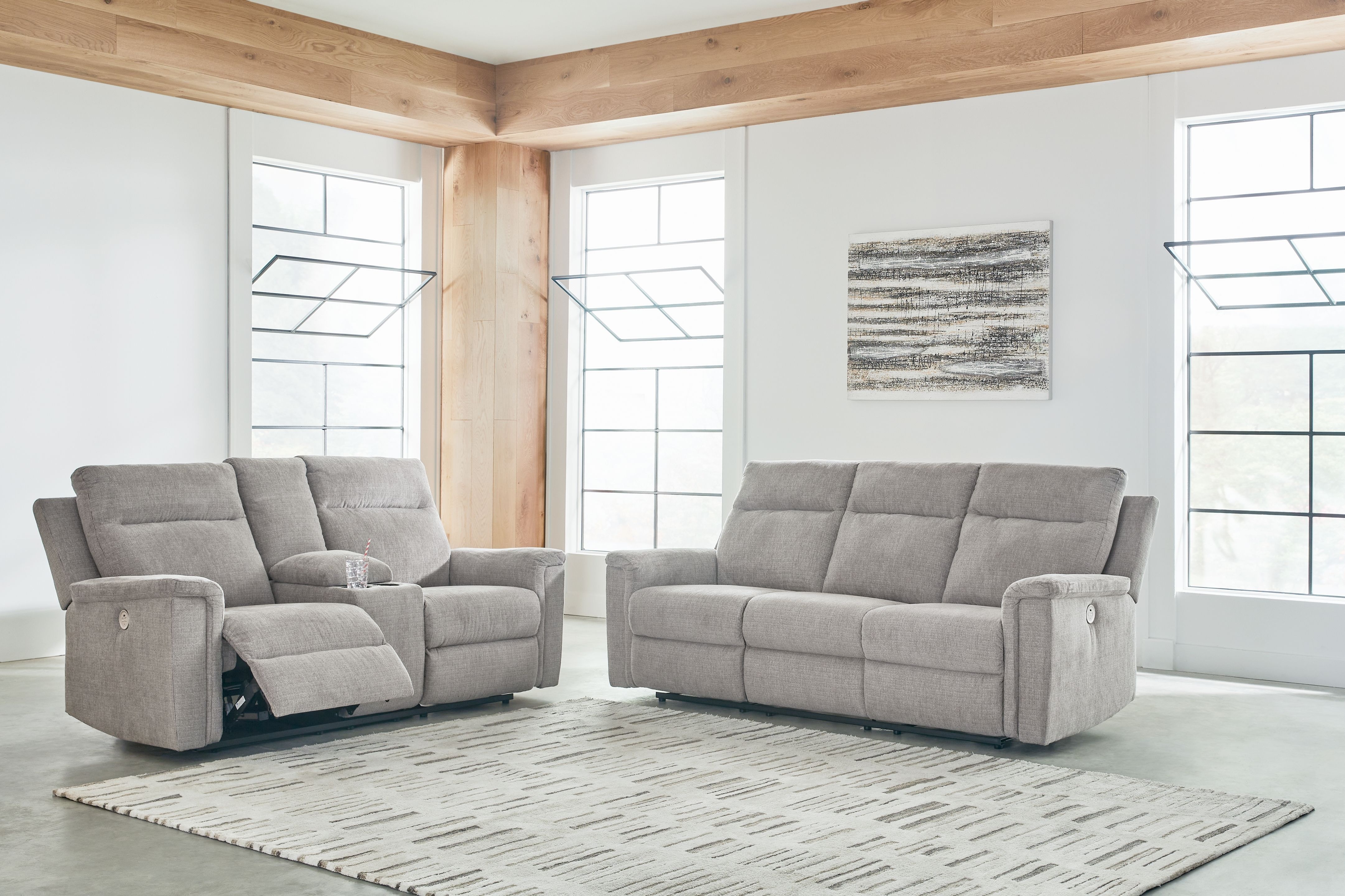 Mouttrie smoke deals power reclining sofa