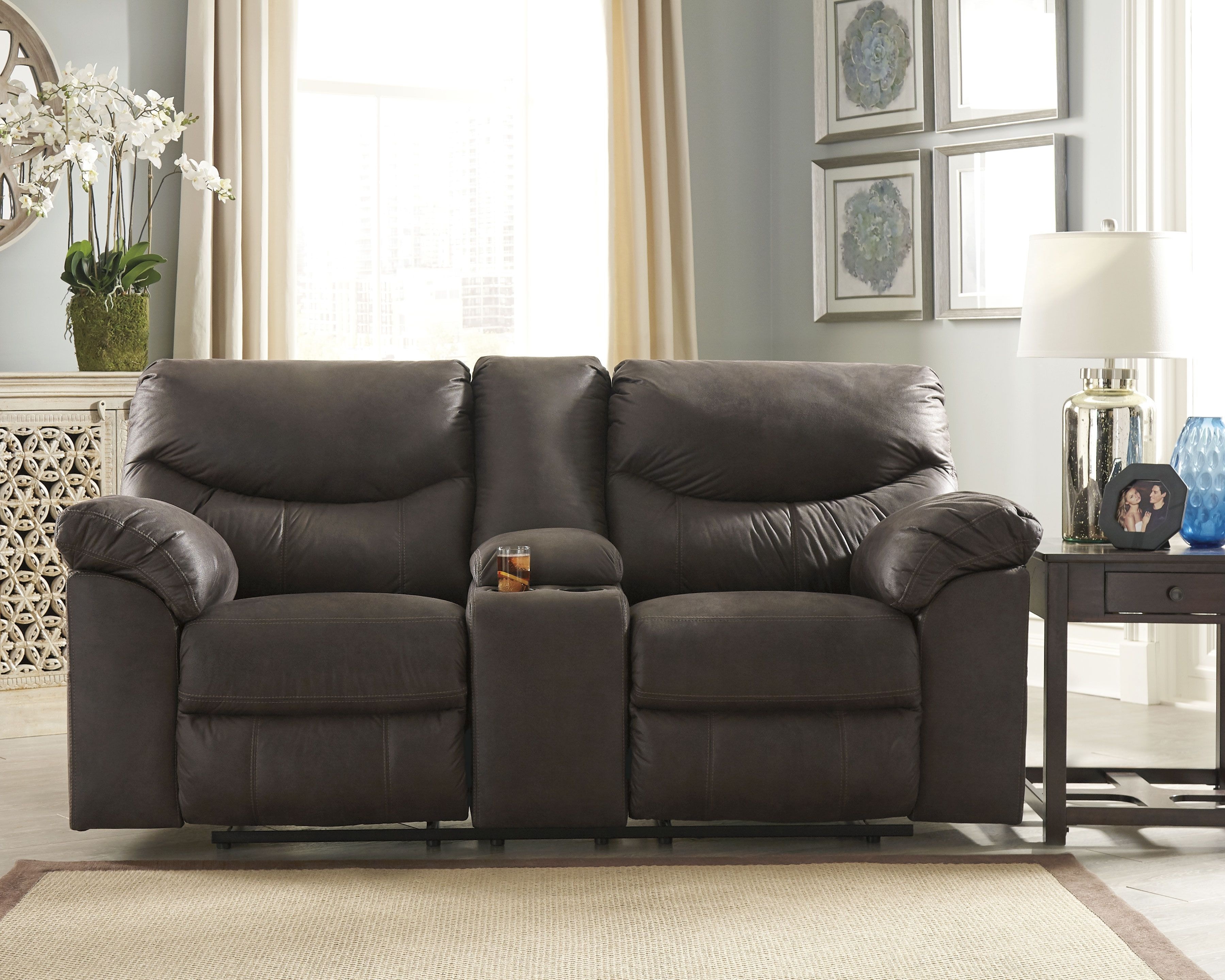 Ashley Boxberg Double Reclining Loveseat with Console