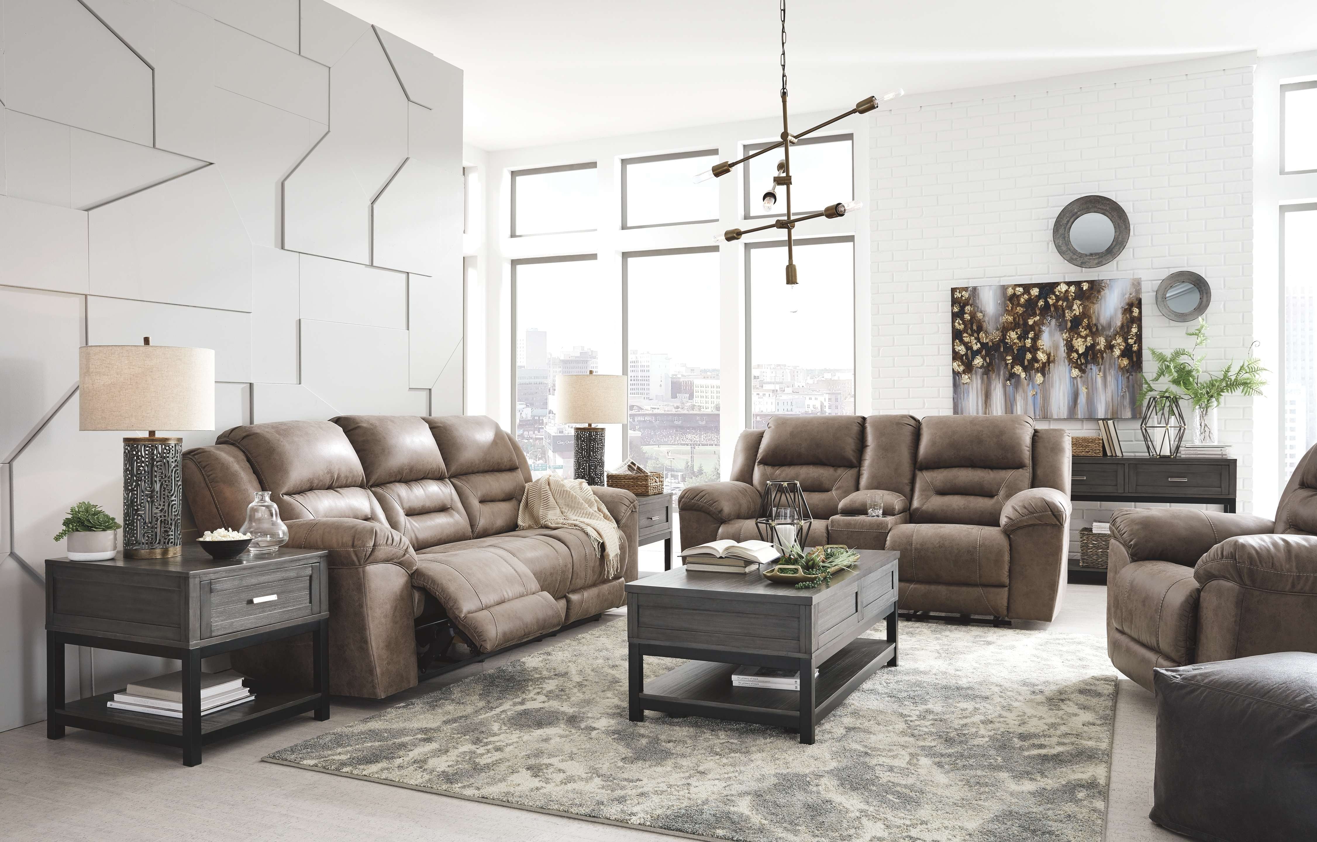 Ashley Stoneland 3 Piece Power Reclining Living Room Set 39905-87 