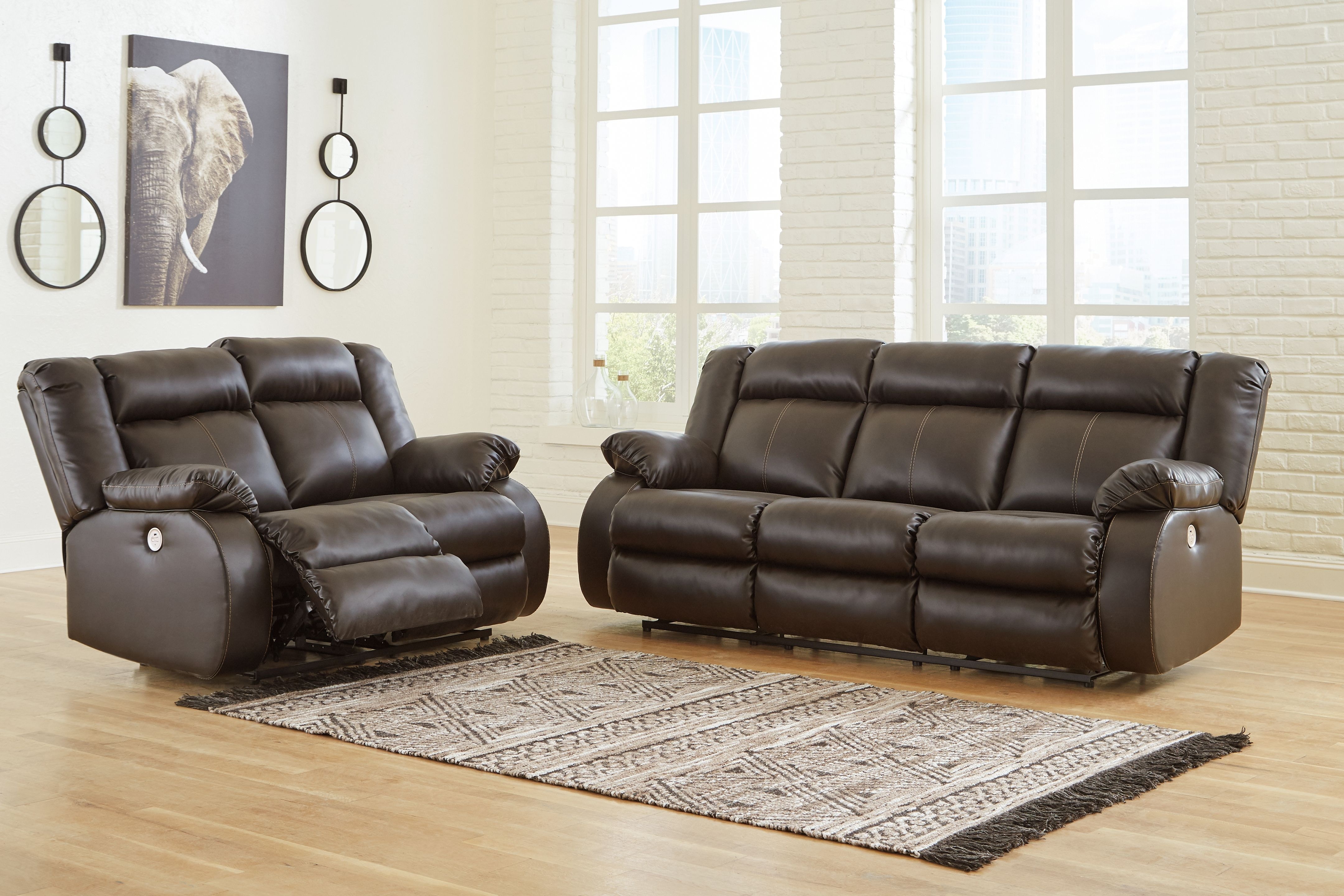 Ashley Denoron 3 Piece Power Reclining Living Room Set 53505-87-74